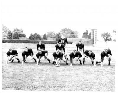 Practice, Illinois Football Offensive Unit, Sept. 3, 1957