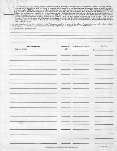 Herb Ellis Performance Contract 1982 Page 2