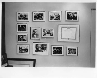 Reston's office wall