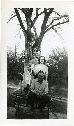 Anna Fay with two unidentified men