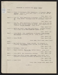 List of Recorded Excerpts