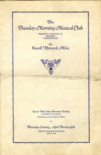 Concert program for "Russell Hancock Miles"
