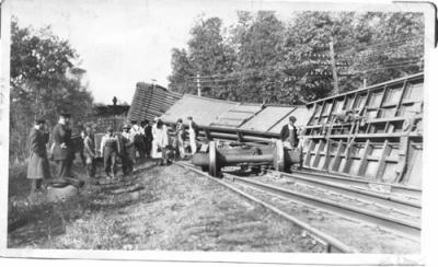 Train wreck, possibly near Rochester, NY