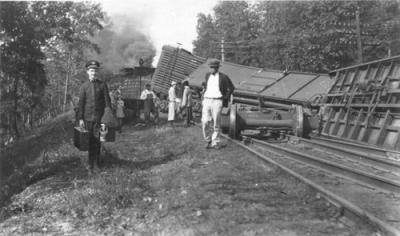 Train wreck, possibly near Rochester, NY