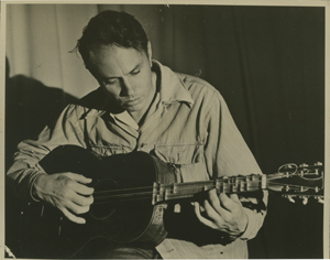 Harry Partch and Adapted Guitar, Carmel, 1941