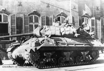 3rd Armored tank during the liberation of Liege