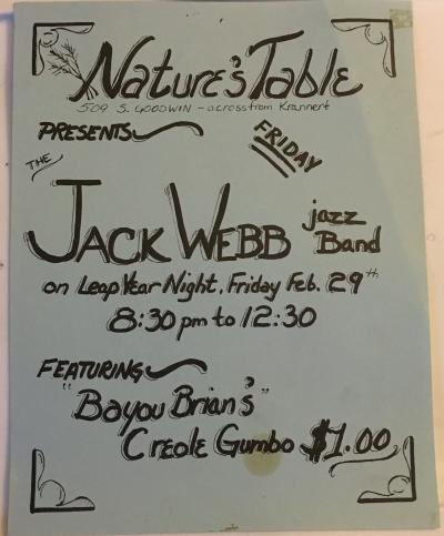 Nature's Table Presents the Jack Webb Jazz Band