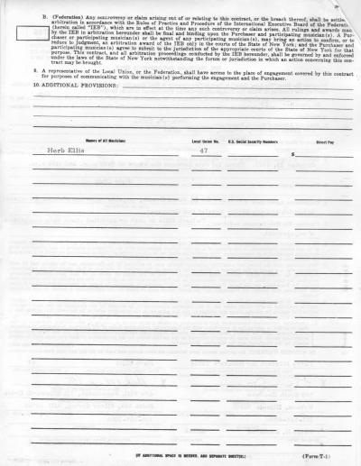 Herb Ellis Contract 1983 Page 2