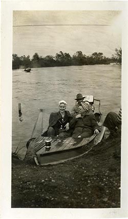Unidentified women on a boat
