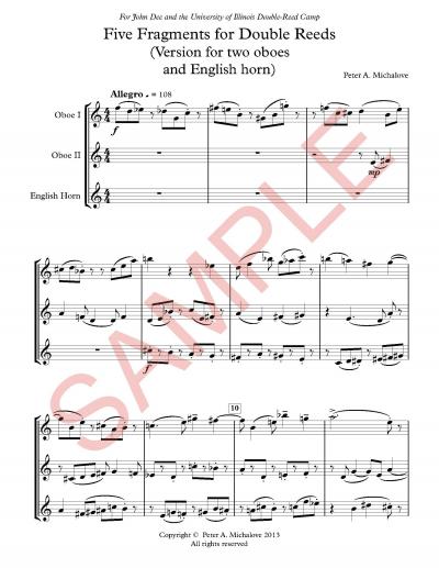 Five Fragments sample- two oboes and English horn
