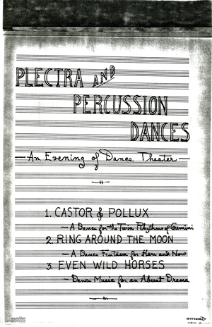 Plectra and Percussion Dances: Castor and Pollux, Photocopy of original score